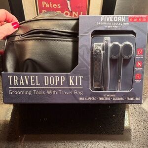 Black Travel Dopp Kit Grooming Set